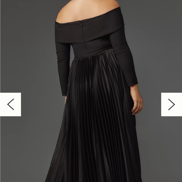 Hutch Long-Sleeve Off-The-Shoulder Pleated Maxi Dress - Picture 4 of 7